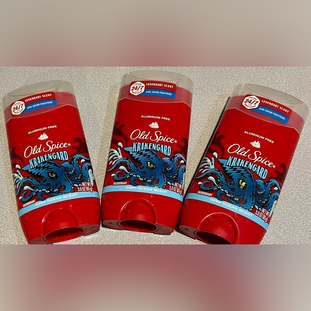 Old Spice Krakengard Series Men’s Deodorant 3 Sticks Of Deep Ocean Scent All New